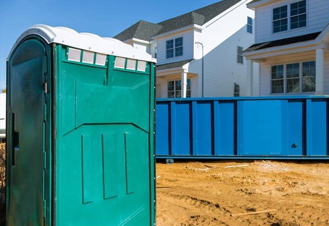 sanitary porta potties available at a construction area